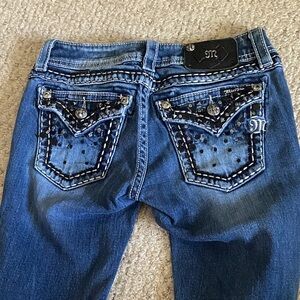 Miss Me Blue Embellished Skinny Jeans